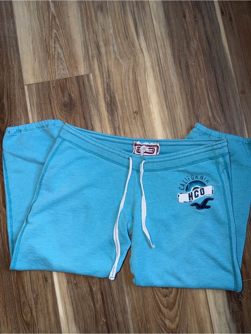 Vintage Y2K Baby Blue Hollister Low Rise Cropped Lounge Sweatpants